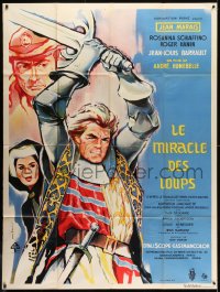 1c488 BLOOD ON HIS SWORD French 1p 1964 Tealdi art of Jean Marais with sword & Maria Schiaffino!