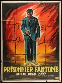 1c497 BREAK TO FREEDOM French 1p 1956 Belinsky art of Anthony Steel, World War II prison escape!