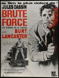 1c506 BRUTE FORCE French 1p R1970s different art of tough Burt Lancaster by Roger Boumendil!