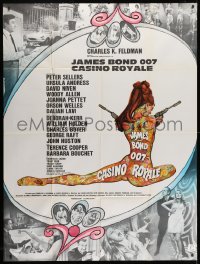 1c519 CASINO ROYALE French 1p 1967 Bond spy spoof, sexy psychedelic Kerfyser art + photo montage!