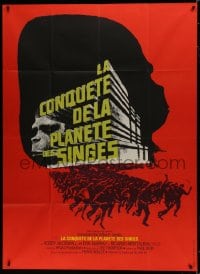 1c533 CONQUEST OF THE PLANET OF THE APES French 1p R1970s Roddy McDowall, the revolt of the apes!