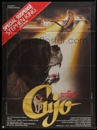 1c542 CUJO French 1p 1983 Stephen King, cool different art of the killer dog by Michel Landi!