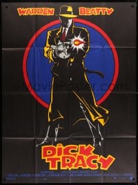 1c554 DICK TRACY French 1p 1990 cool art of Warren Beatty as Chester Gould's classic detective!