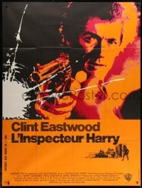 1c556 DIRTY HARRY French 1p 1972 great c/u of Clint Eastwood pointing gun, Don Siegel crime classic