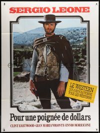 1c595 FISTFUL OF DOLLARS French 1p R1970s Sergio Leone classic, great portrait of Clint Eastwood!