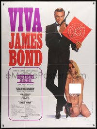 1c607 FROM RUSSIA WITH LOVE French 1p R1970 Thos art of Sean Connery as James Bond & sexy blonde!