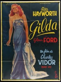 1c620 GILDA French 1p R1972 Boris Grinsson art of sexy Rita Hayworth full-length in sheath dress!