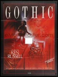 1c628 GOTHIC French 1p 1987 Ken Russell, different art of demon & naked girl by Raffin!