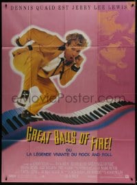 1c631 GREAT BALLS OF FIRE French 1p 1989 Dennis Quaid as rock 'n' roll star Jerry Lee Lewis!