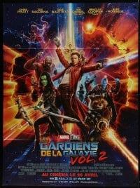 1c637 GUARDIANS OF THE GALAXY VOL. 2 advance French 1p 2017 Marvel, great full-color cast montage!
