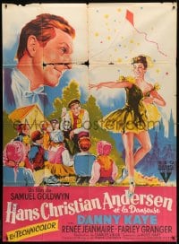 1c643 HANS CHRISTIAN ANDERSEN French 1p 1953 different Soubie art of Danny Kaye & Zizi Jeanmarie!