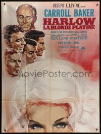 1c646 HARLOW French 1p 1965 different Landi art of Carroll Baker as the Hollywood legend!