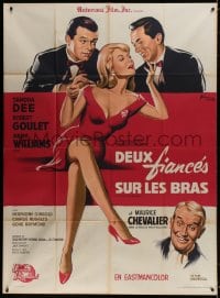 1c674 I'D RATHER BE RICH French 1p 1965 Grinsson art of Sandra Dee, Robert Goulet & Andy Williams!