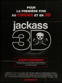 1c692 JACKASS 3D French 1p 2010 wacky stunts, great warning image with skull and crutches!