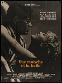 1c714 KISS FOR A KILLER French 1p 1957 c/u of sexy Mylene Demongeot & Henri Vidal!