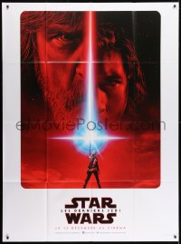 1c723 LAST JEDI teaser French 1p 2017 Star Wars, incredible sci-fi image of Hamill, Driver & Ridley!