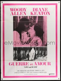 1c747 LOVE & DEATH French 1p 1975 Woody Allen & Diane Keaton romantic kiss close up!