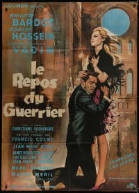 1c748 LOVE ON A PILLOW French 1p 1962 Georges Allard art of sexy Brigitte Bardot & Hossein!