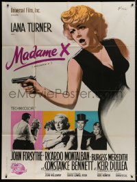 1c752 MADAME X French 1p 1966 different art of sexy Lana Turner with gun by Boris Grinsson!