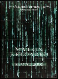 1c766 MATRIX RELOADED teaser French 1p 2003 Wachowski Bros sequel, title over digital text!