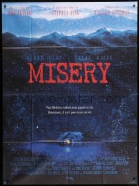 1c774 MISERY French 1p 1991 Rob Reiner, Stephen King, William Goldman, art of mountain cabin!