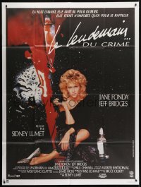 1c783 MORNING AFTER French 1p 1987 Sidney Lumet, different image of Jane Fonda & bloody knife!