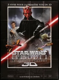 1c818 PHANTOM MENACE advance French 1p R2012 Star Wars Episode I in 3-D, different image of Darth Maul!