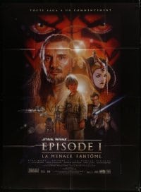 1c819 PHANTOM MENACE style B French 1p 1999 George Lucas, Star Wars Episode I, art by Drew Struzan!