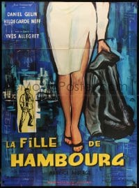 1c831 PORT OF DESIRE French 1p 1958 La Fille de Hambourg, different Bertrand art of Hildegard Knef!