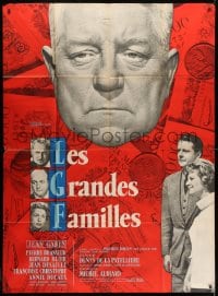 1c833 POSSESSORS style B French 1p 1958 Les Grandes Familles, art of Jean Gabin by Rene Ferracci!