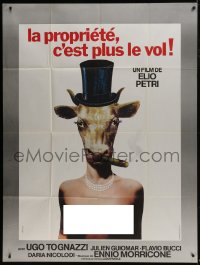 1c838 PROPERTY IS NO LONGER A THEFT French 1p 1974 wild image of naked woman with cow head!