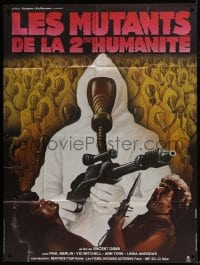 1c848 RATS French 1p 1984 completely different Poker art of guys in gas masks with guns!