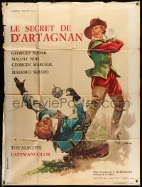 1c882 SECRET MARK OF D'ARTAGNAN French 1p 1962 Olivetti art of George Nader as the hero!