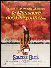 1c902 SOLDIER BLUE French 1p R1970s wild different artwork of naked & bound Native American woman!