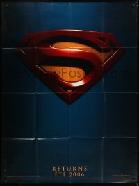 1c927 SUPERMAN RETURNS teaser French 1p 1906 Bryan Singer, cool S logo over blue background!