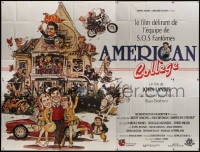 1c001 ANIMAL HOUSE French 8p R1985 John Belushi, Landis classic, cool art, American College, rare!