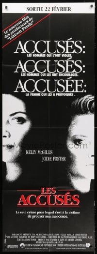 1c025 ACCUSED French door panel 1989 Jodie Foster, Kelly McGillis, the case that shocked a nation!