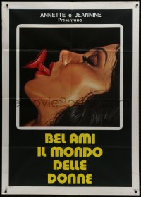 1c023 FEMMES VICIEUSES export French 39x55 1975 c/u art of sexy Nathalie Nort licking lips!