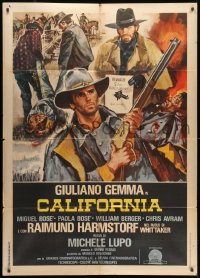 1c207 CALIFORNIA Italian 1p 1977 Giuliano Gemma, cool spaghetti western art with reward poster!