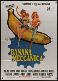 1c217 CLOCKWORK BANANA Italian 1p 1972 wacky sex spoof, Aller art of sexy girls on giant banana!