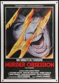 1c251 FEAR Italian 1p 1981 strange Sciotti horror art of terrified woman, Murder Obsession!