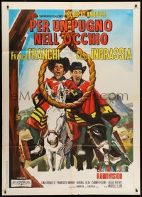 1c255 FISTFUL OF KNUCKLES Italian 1p 1965 Franco & Ciccio, wacky spaghetti western art by Deseta!