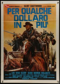 1c256 FOR A FEW DOLLARS MORE Italian 1p R1980s different art of Eastwood on stagecoach by Ciriello!