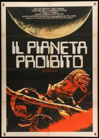 1c257 FORBIDDEN PLANET Italian 1p R1970s completely different art of astronaut in space!