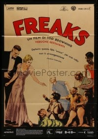 1c258 FREAKS Italian 1p R2016 Tod Browning classic, wonderful art from 1st release Belgian poster!