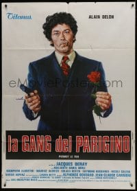 1c261 GANG Italian 1p 1977 Jacques Deray, great Ciriello art of Alain Delon holding gun & rose!