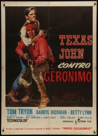 1c262 GERONIMO'S REVENGE Italian 1p 1966 ultra rare Disney western, different Maro art of Tryon!