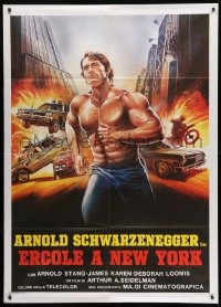 1c274 HERCULES IN NEW YORK Italian 1p 1986 Crovato art of barechested Schwarzenegger in 1st movie!