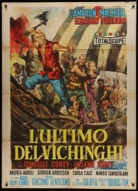 1c303 LAST OF THE VIKINGS Italian 1p 1962 L'Ultimo dei Vikinghi, different art of Cameron Mitchell!