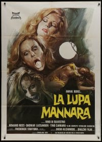 1c309 LEGEND OF THE WOLF WOMAN Italian 1p 1977 La lupa mannara, sexy wild artwork of Wolf Woman!